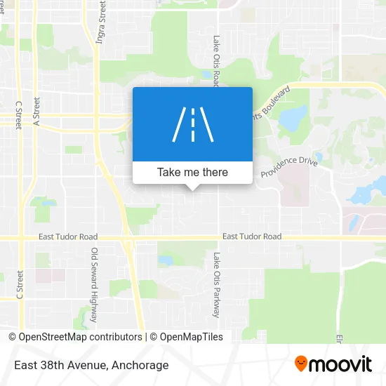 East 38th Avenue map