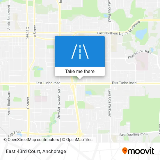 East 43rd Court map