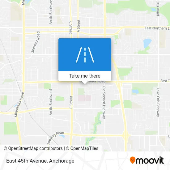 East 45th Avenue map