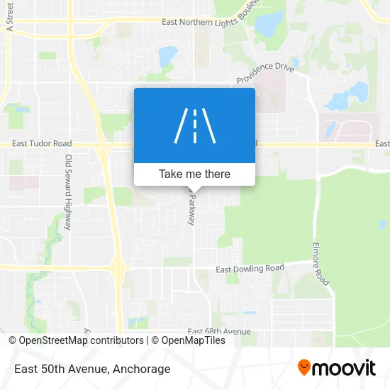 East 50th Avenue map