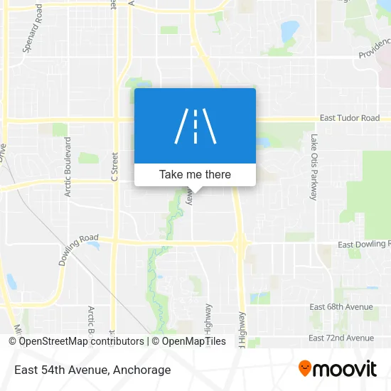 East 54th Avenue map