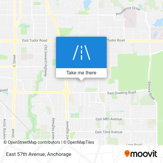 East 57th Avenue map