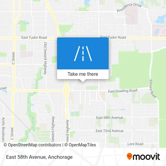 East 58th Avenue map