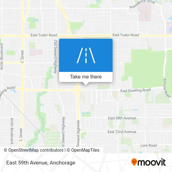 East 59th Avenue map
