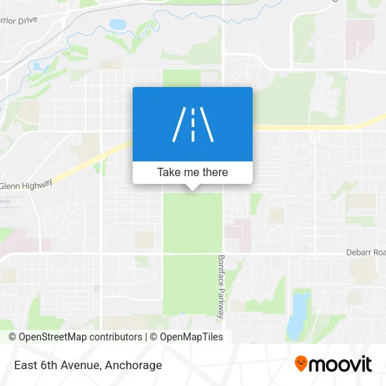 East 6th Avenue map