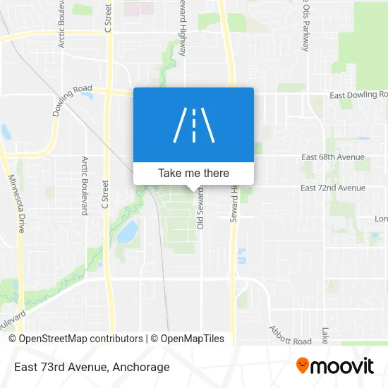 East 73rd Avenue map