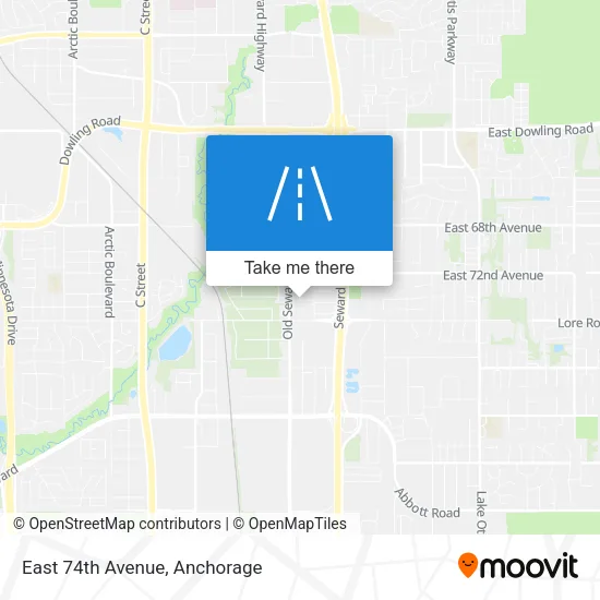 East 74th Avenue map