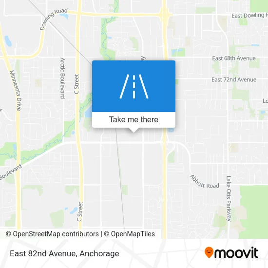 East 82nd Avenue map