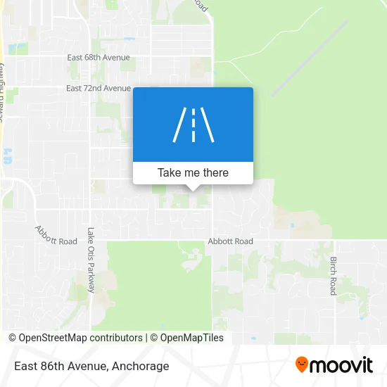 East 86th Avenue map