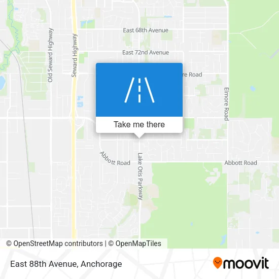 East 88th Avenue map