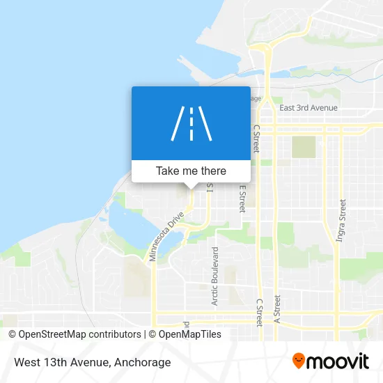 West 13th Avenue map