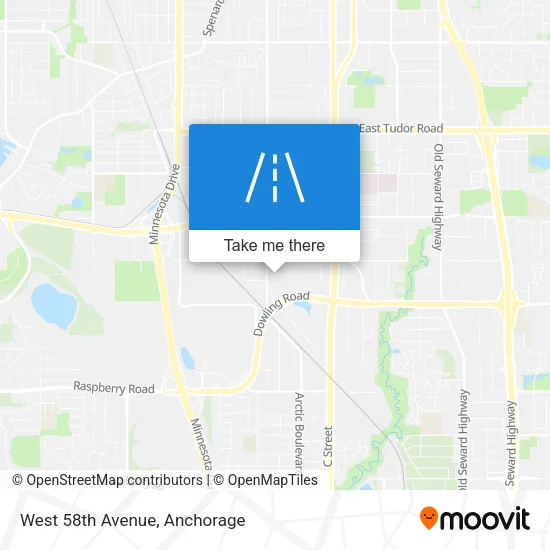 West 58th Avenue map