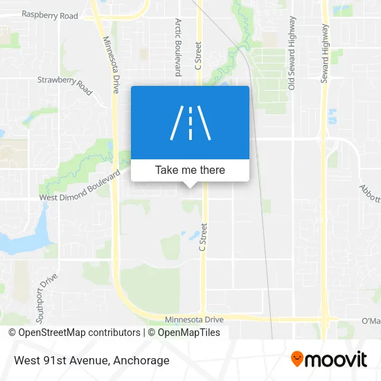 West 91st Avenue map