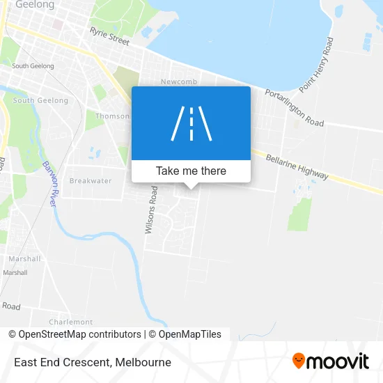 East End Crescent map