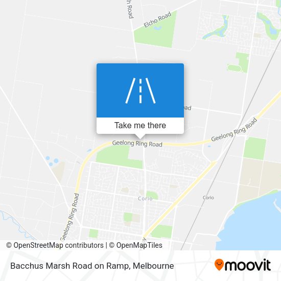 Bacchus Marsh Road on Ramp map