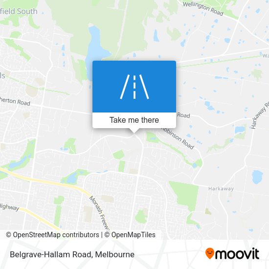 Belgrave-Hallam Road map