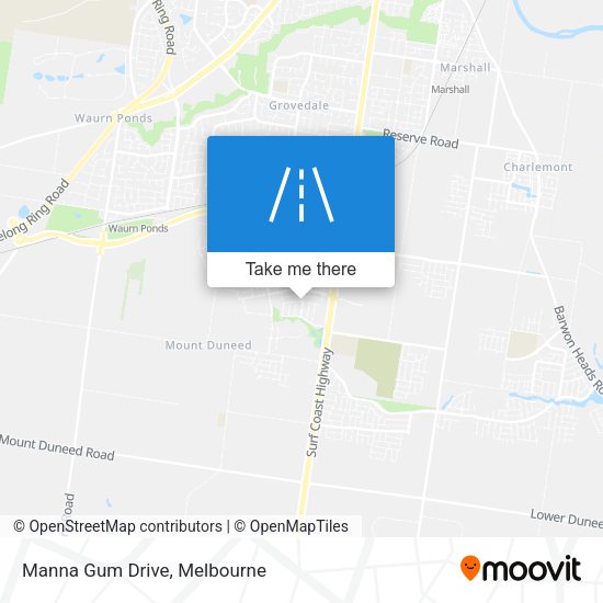 Manna Gum Drive map
