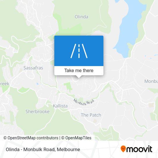 Olinda - Monbulk Road map