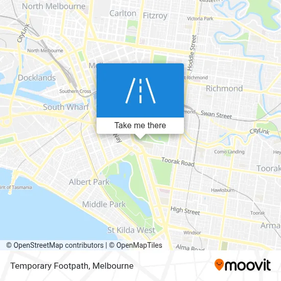 Mapa Temporary Footpath