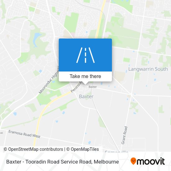 Baxter - Tooradin Road Service Road map