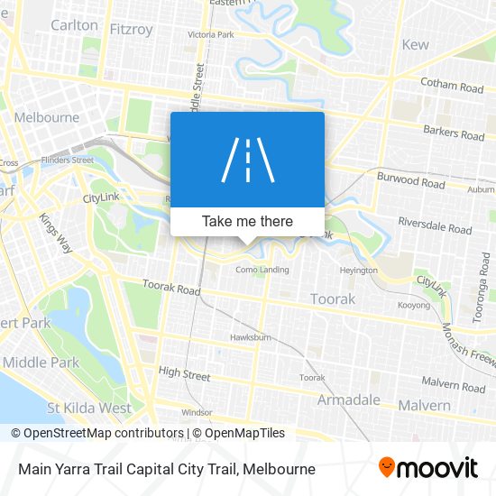 Mapa Main Yarra Trail Capital City Trail