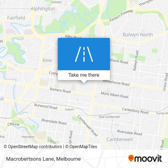 Macrobertsons Lane map