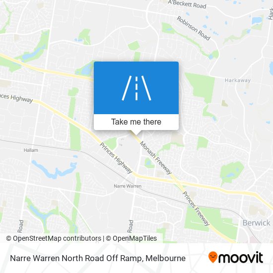 Narre Warren North Road Off Ramp map