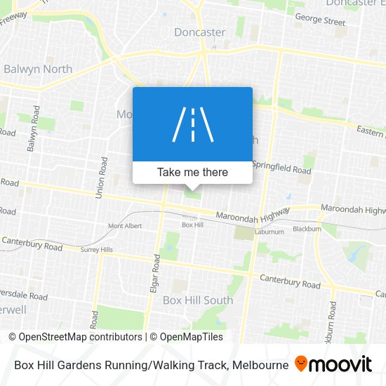 Box Hill Gardens Running / Walking Track map
