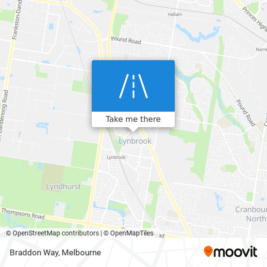 Mapa Braddon Way