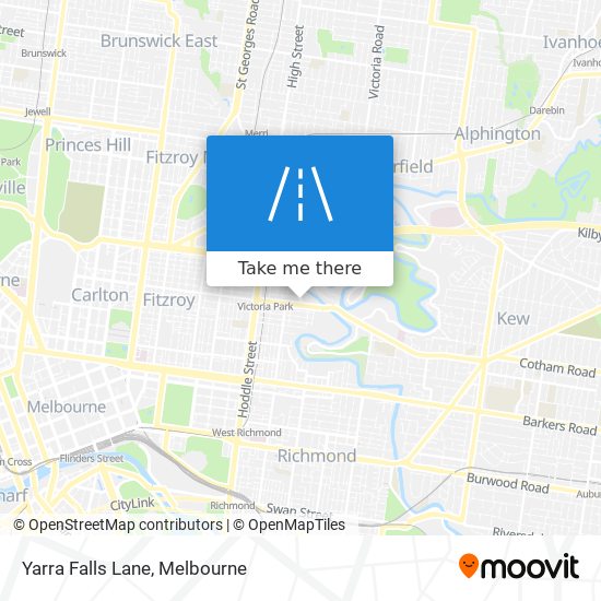 Mapa Yarra Falls Lane