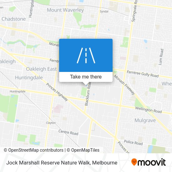 Jock Marshall Reserve Nature Walk map