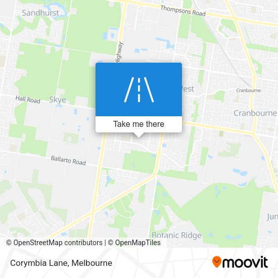 Corymbia Lane map