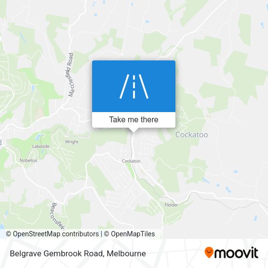 Belgrave Gembrook Road map