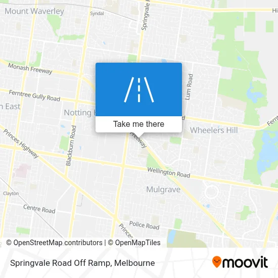 Mapa Springvale Road Off Ramp