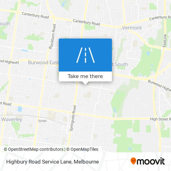 Highbury Road Service Lane map