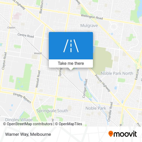 Warner Way map