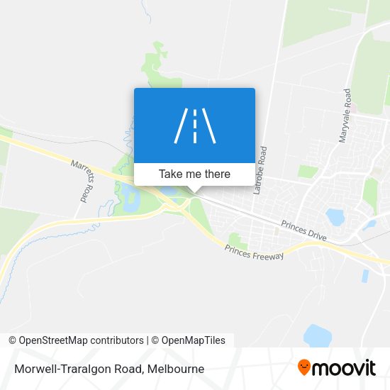 Morwell-Traralgon Road map