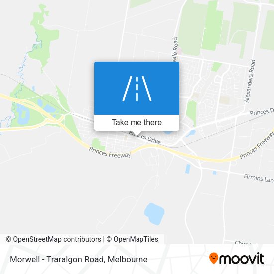 Morwell - Traralgon Road map