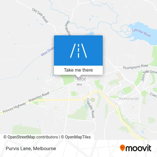 Purvis Map How to get to Purvis Lane, Moe by bus or train?