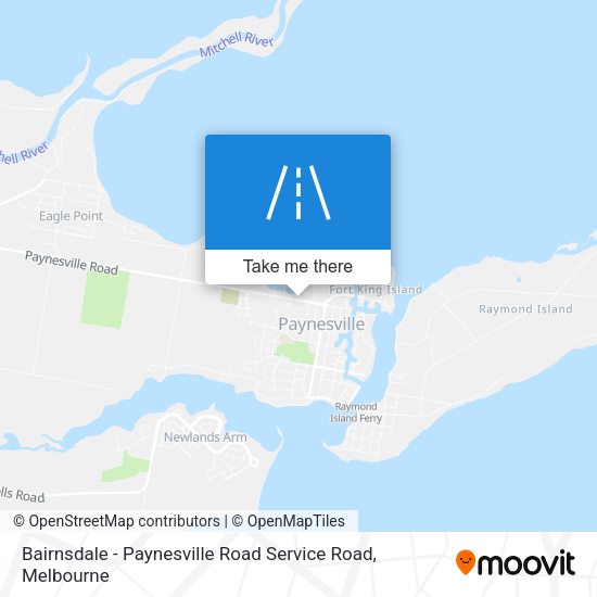 Bairnsdale - Paynesville Road Service Road map