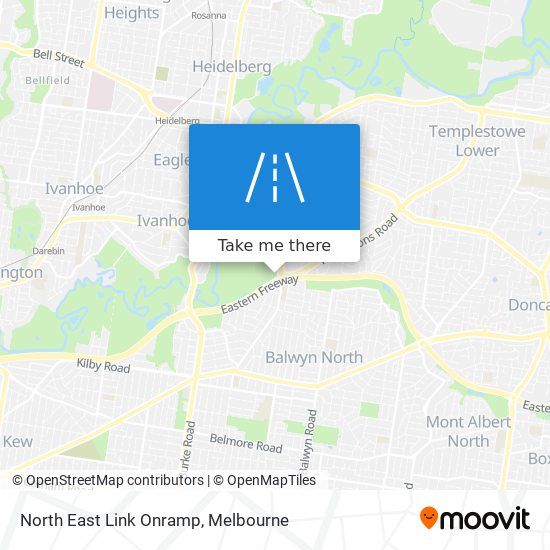 North East Link Onramp map