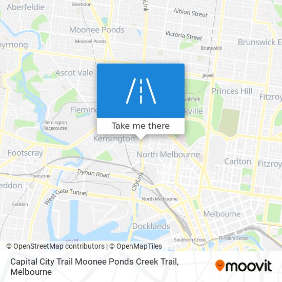 Mapa Capital City Trail Moonee Ponds Creek Trail