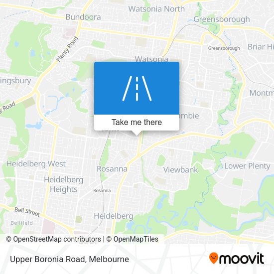 Upper Boronia Road map