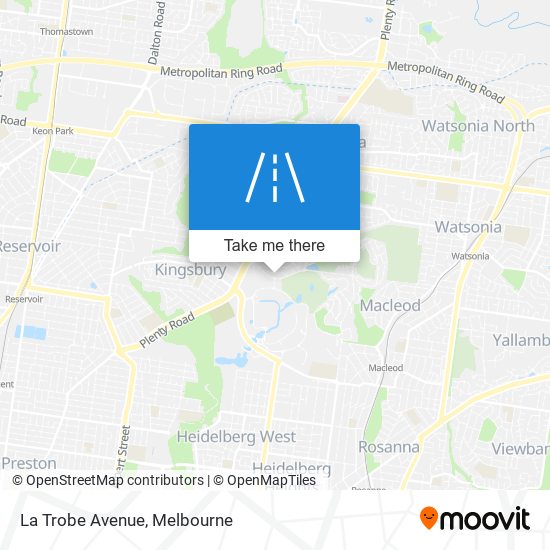 La Trobe Avenue map