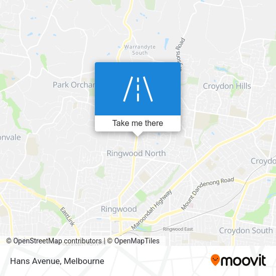 Hans Avenue map