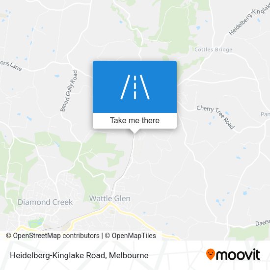 Heidelberg-Kinglake Road map