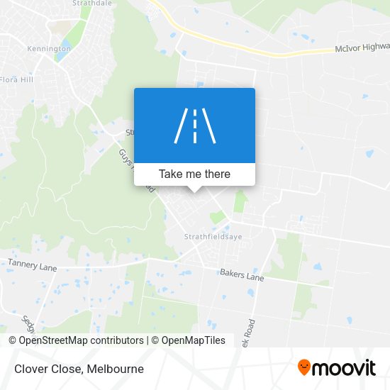 Clover Close map
