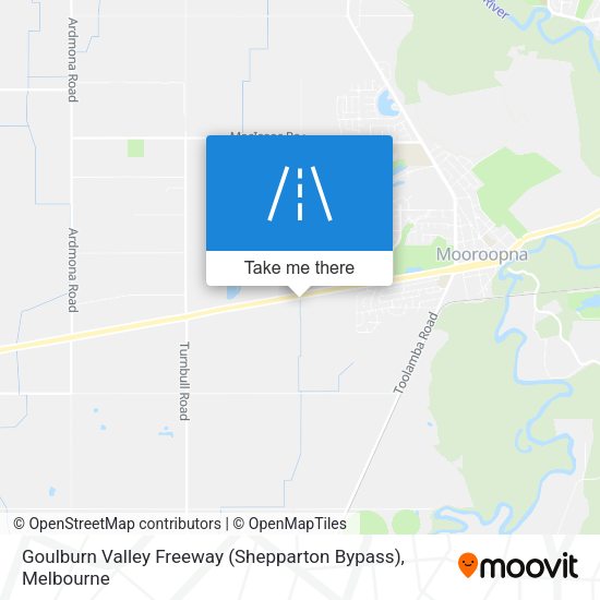 Goulburn Valley Freeway (Shepparton Bypass) map