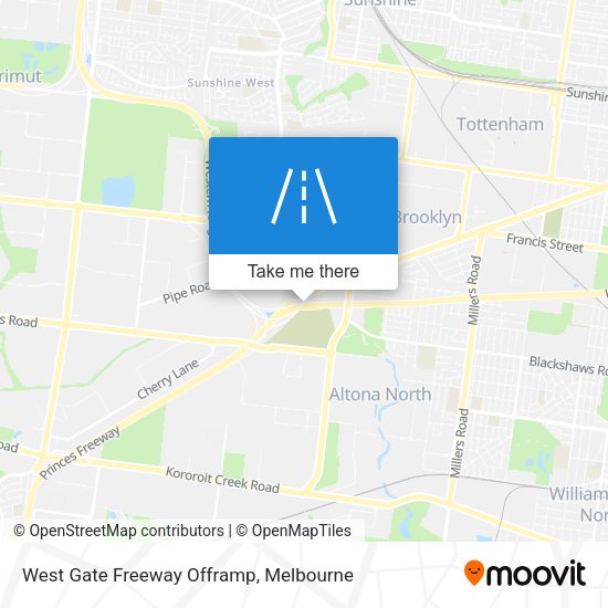 West Gate Freeway Offramp map