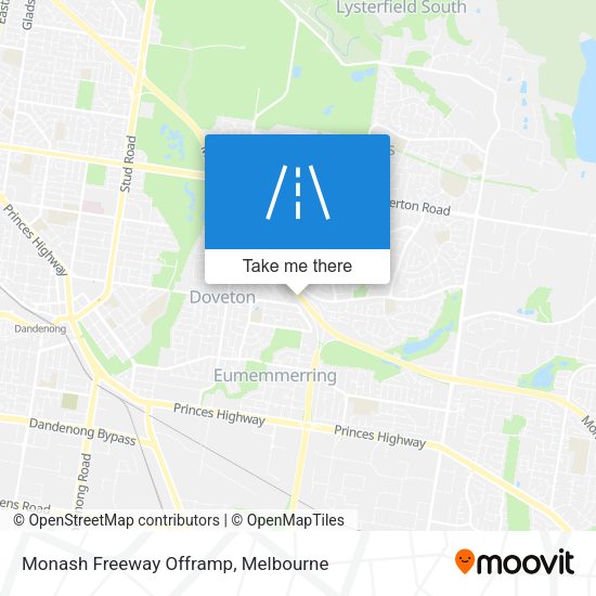 Monash Freeway Offramp map